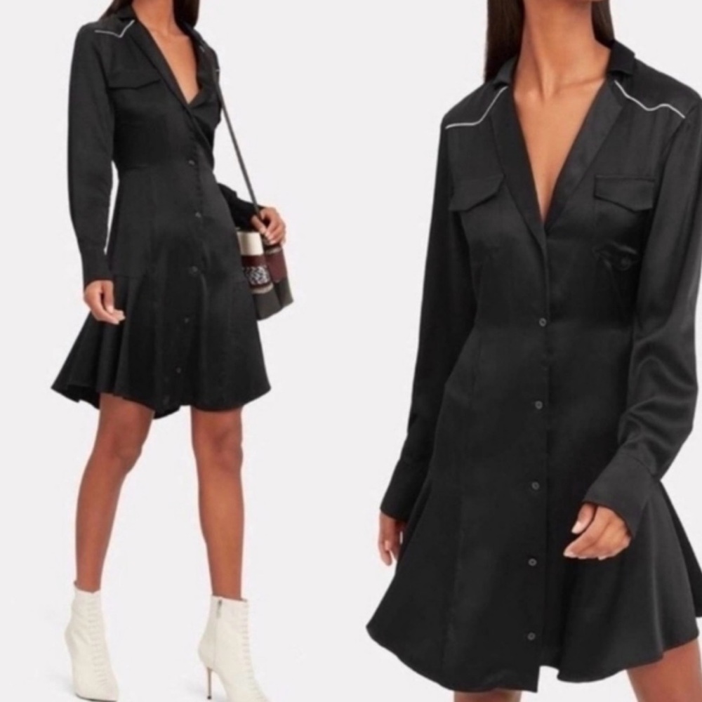 ALC Black Button-Up Dress 4 EUC
